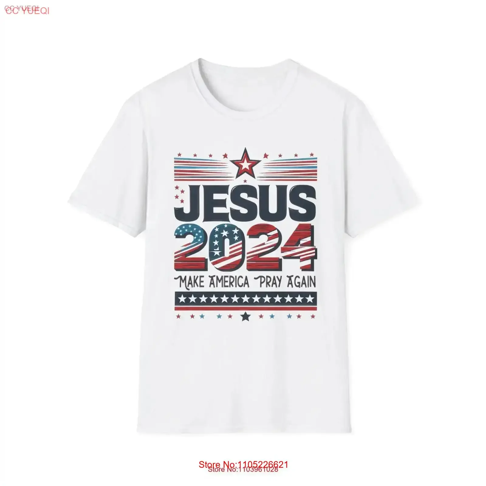 Jesus 2024 Make America Pray Again Soft Style T Shirt vintage Washed Breathable Slightly Casual designer clothes streetwear