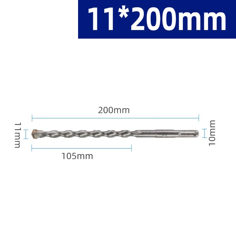 Innovative Twin Spiral Carbide Tipped Drill Bit for Precise Drilling in Masonry and Concrete for sds Plus 200mm Length