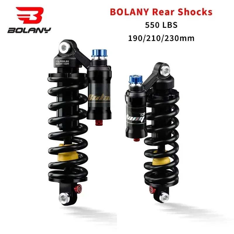 

BOLANY MTB Bikes Rear Suspension Shock 190/210/230mm 6066 Alloy Adjustable Coil Spring for Downhill/Electric Mountain Bikes