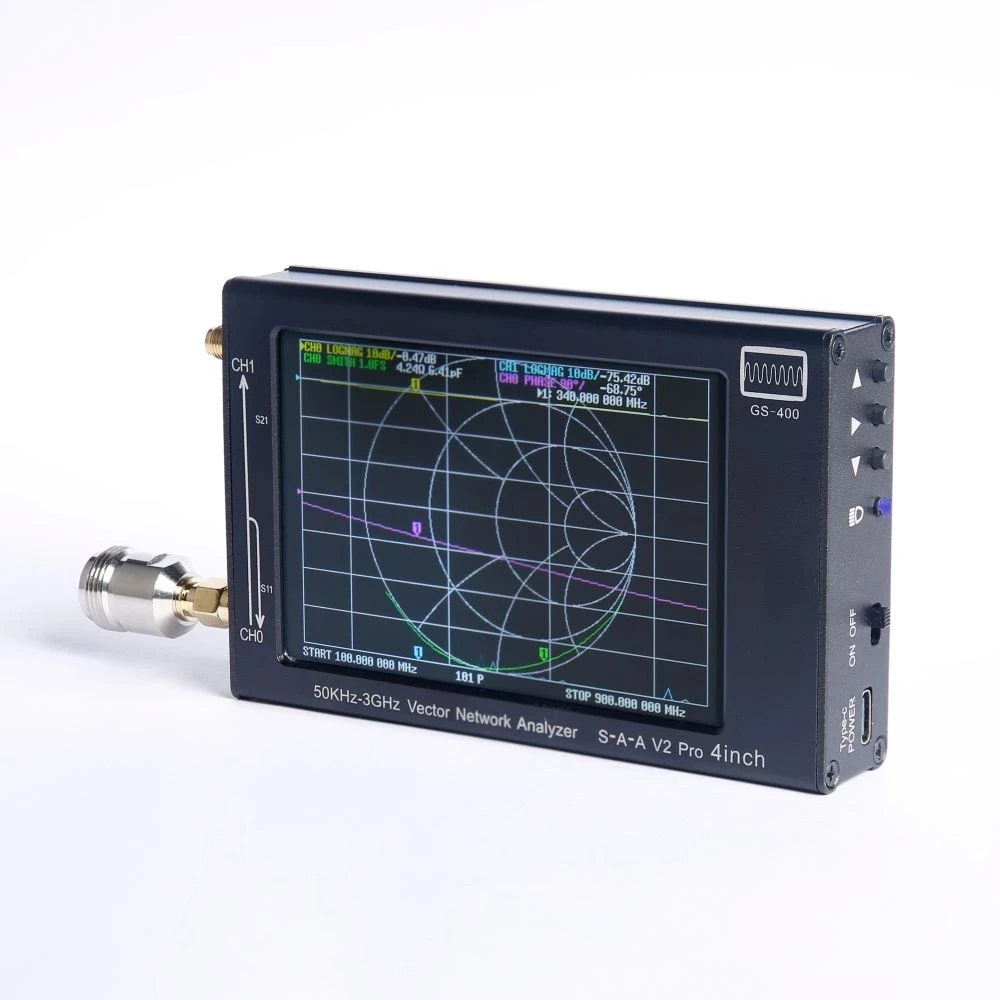 S-A-A Layar Sentuh 4 Inci NanoVNA V2 Pro Vector Network Analyzer Antena Analyzer 50KHz-3GHz dengan 0,5ppm TCXO