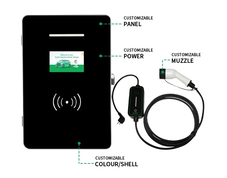 Electric Car Solar EV Charger 7kw Type 2 Ocpp AC Wall Box Home EV Charging Station with Display