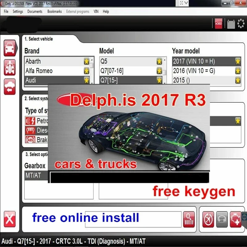 2024 Hot Delphis 2017.R3 with Keygen for Del--phi Diagnostic Software with for Cars Trucks DS150E multilanguage sofware download