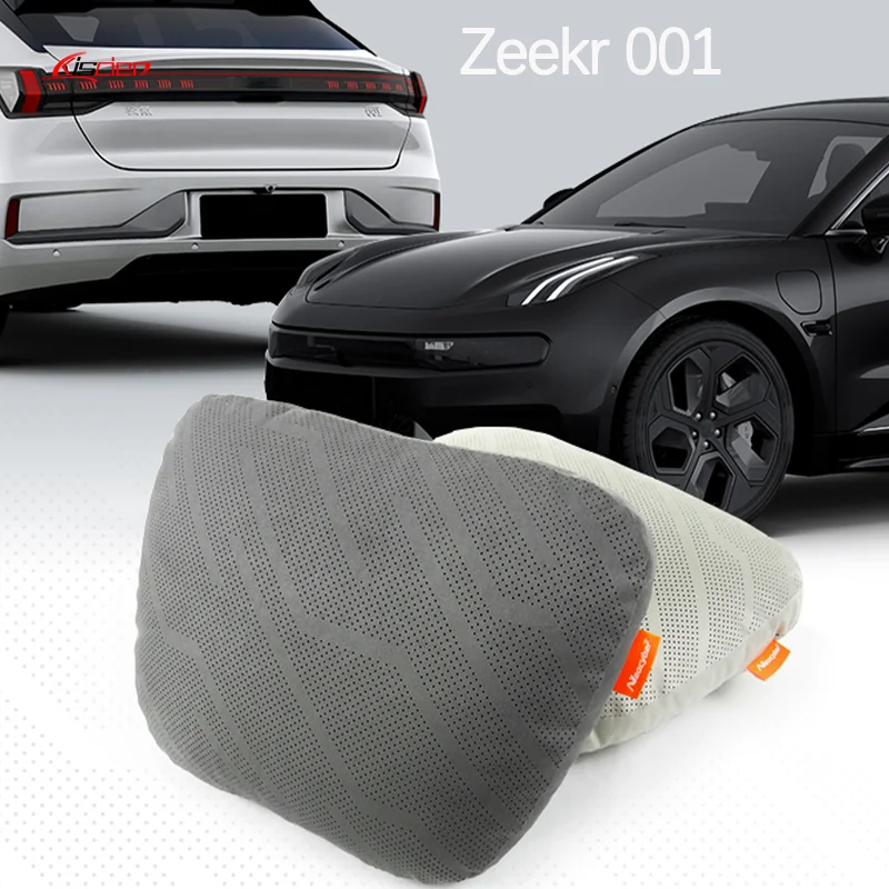 

Car Styling Suede Seat Headrest For Zeekr 001 2021 2022 2023 2024 Hidden Without Tie Neck Protection Lumbar Backrest Accessories