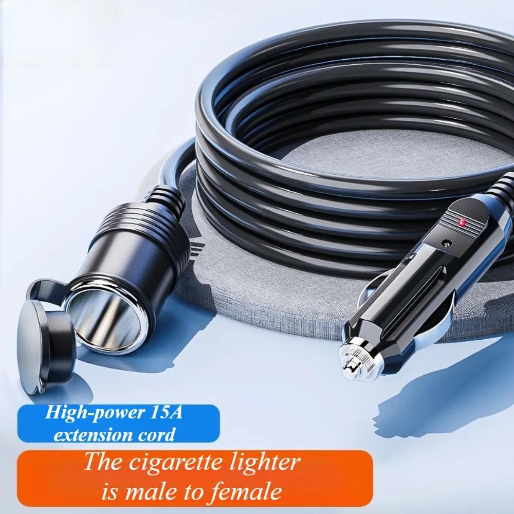 

For Universal Car 12V 24V Cigarette Lighter Extension Cable Male to Female Socket Power Adapter Extra Long Charger Cord Parts