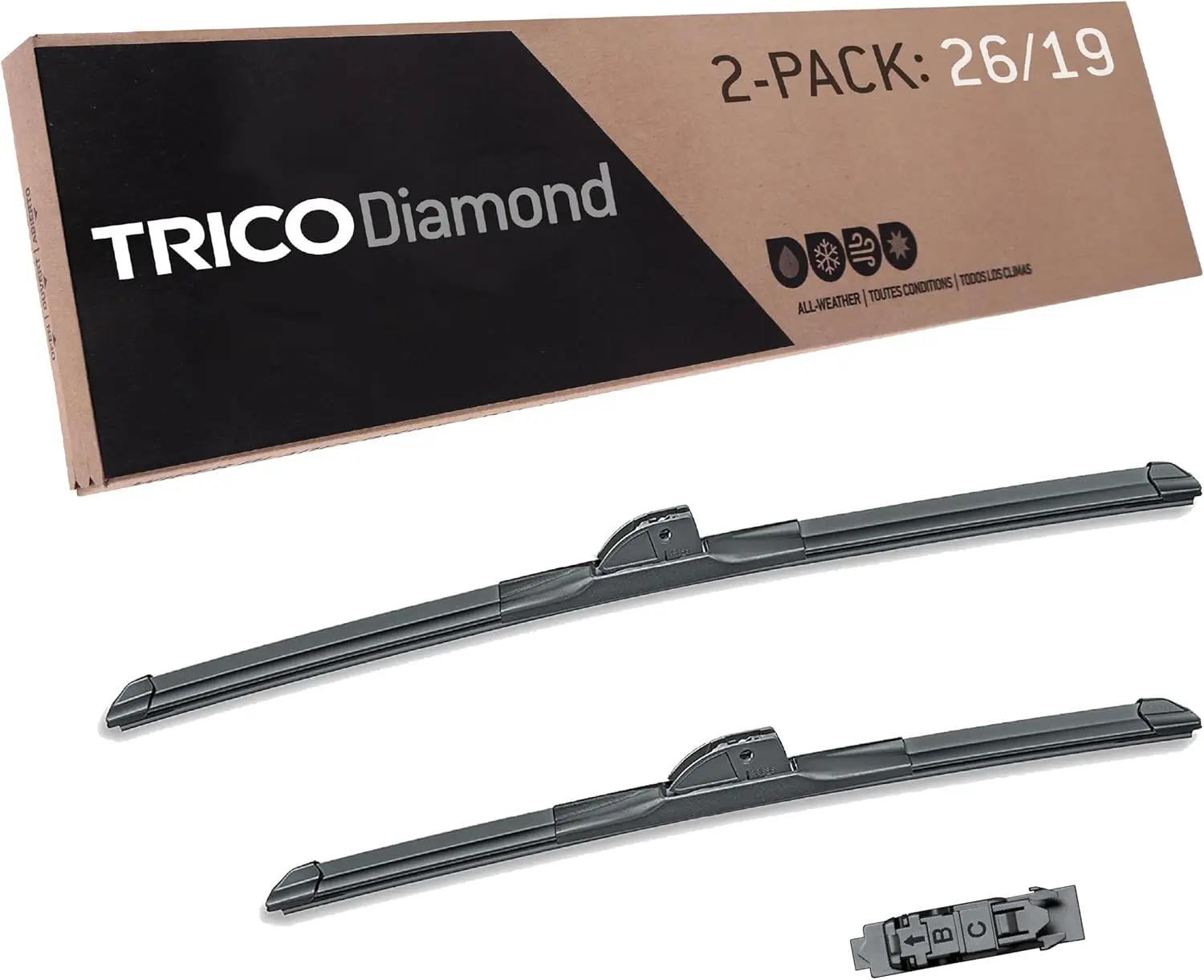 

26 & 19 Inch Pack of 2 High Performance All Weather Automotive Wiper Blades for Select Vehicles
