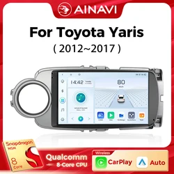 Ainavi Car Multimedia Player For Toyota Yaris 2012 2013 2014 2015 2016 2017 wireless Carplay Android Auto 4G Wifi 2din