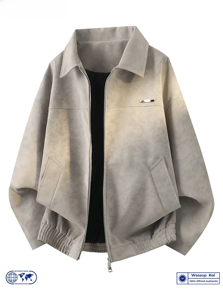 

Мужская куртка-косуха Wassup в американском ретро-стиле из искусственной кожи, свободного кроя, с воротником, осенняя, модная, брендовая, верхняя одежда