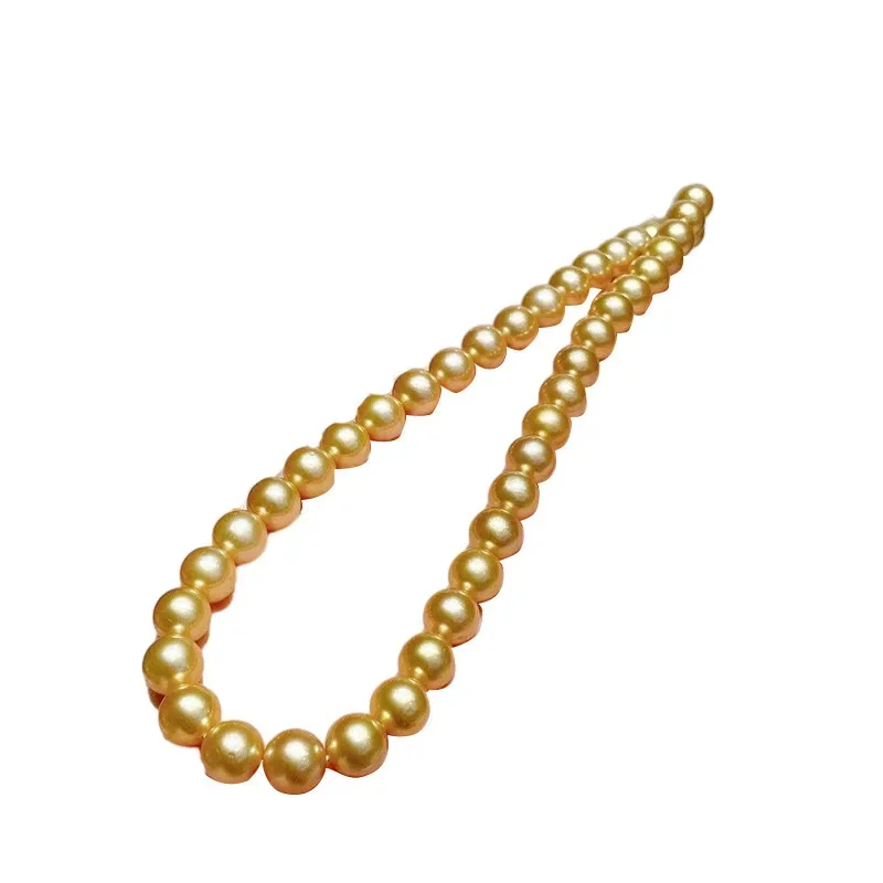 

10-13mm Gold Pearl Jewelry Necklace,Real Pearl with 925 Sterling Silver Clasp