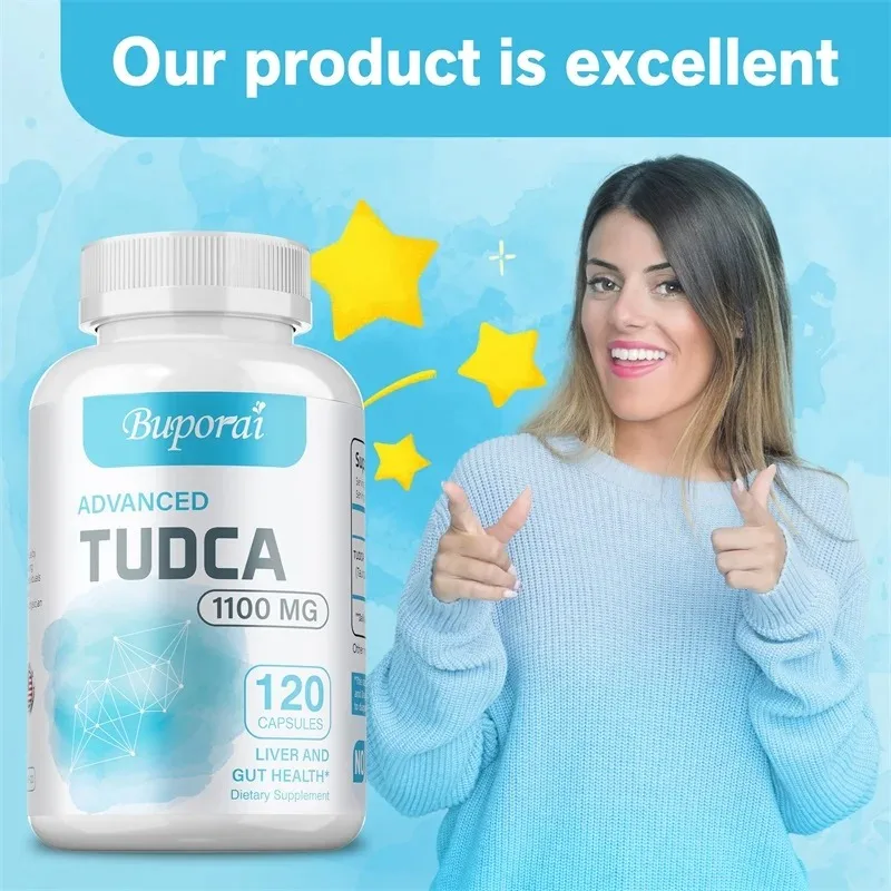 مكمل صحة الكبد TUDCA - يساعد على الحفاظ على صحة الكبد، ويحسن الهضم، ويعزز المناعة، وخالي من الغلوتين، وغير معدلة وراثيًا