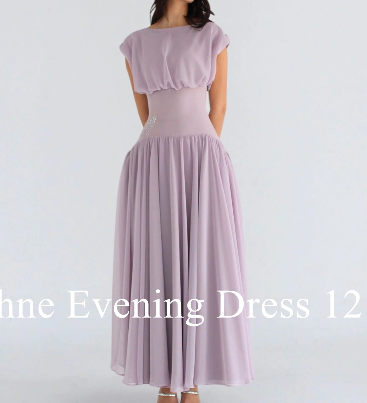 Customized Modern Crew Neck Sleeveless Beading Evening Dress Temperament Pleats Chiffon Purple Robe de soirée Vestido De Festa