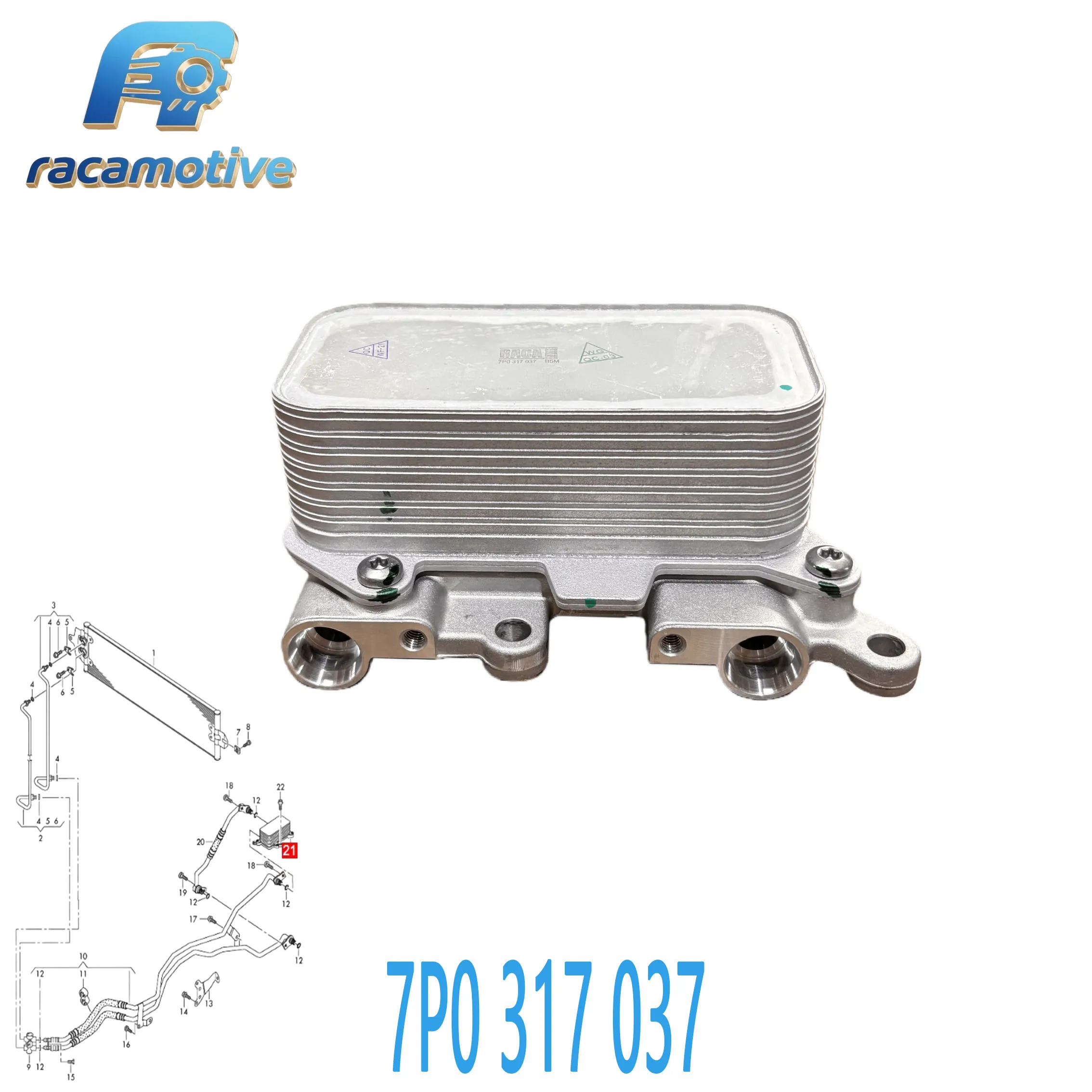 7P0317037 95830703700  for Audi Q7 (4LB) Porsche Cayenne (92A), VW Touareg (7P5, 7P6) Automatic Transmission Oil Cooler.