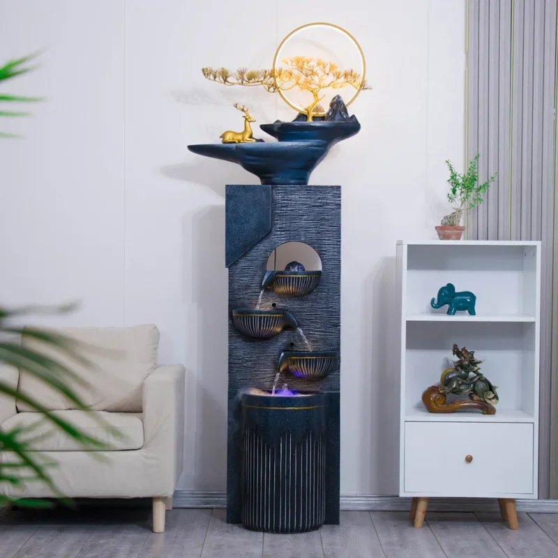 Ornament fountain indoor floor light luxury circulation modern simple rockery humidifier