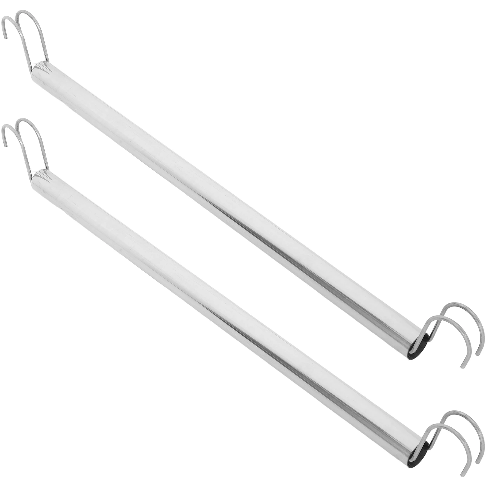 

2 Pcs Storage Clothes Rack Drying Heavy Closet Hooks for Rod Stainless Steel Hanger
