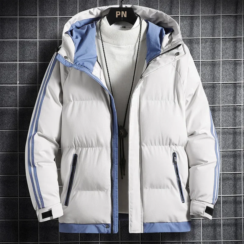 

2023 Autumn and Winter New Fashion Trend Hooded Cotton-Padded Jacket Men's Casual Loose Comfortable Thick Warm Large Size Coat