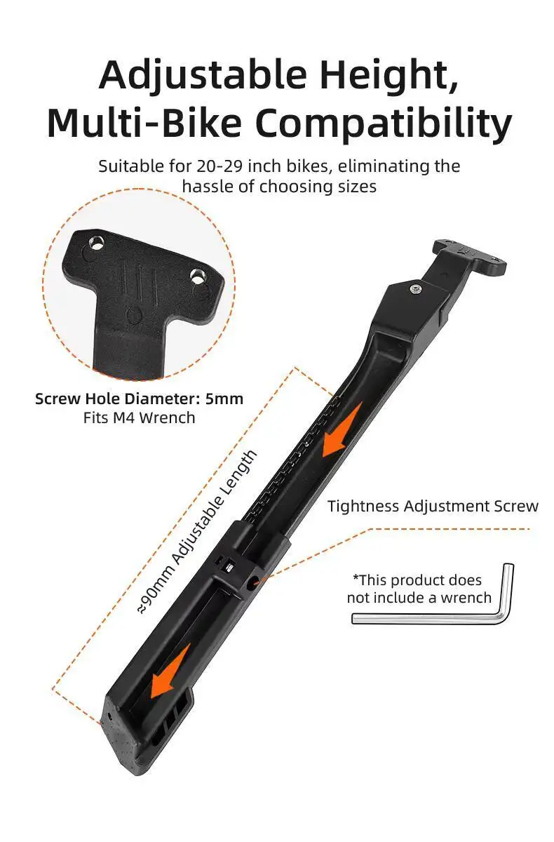 ESLNF Fahrradzubehör Fahrradständer aus bruchsicherer Aluminiumlegierung, verstellbare Länge, anwendbar für Fahrräder – Detail 7
