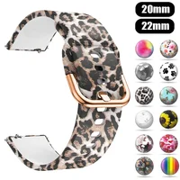 Correas de 20mm 22mm para Samsung galaxy watch 6-5-pro-4 pulsera de silicona impresa clásica para Amazfit GTS/GTR/4/3/2e Mini banda deportiva