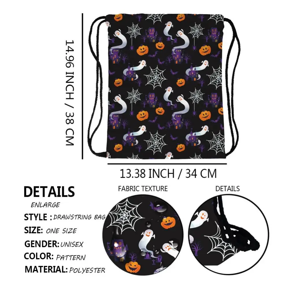 حقيبة برباط إبداعية أنيقة قابلة للطي وقابلة للحمل للهالوين بسعة كبيرة وخفيفة الوزن وحقيبة ظهر لليوجا #6