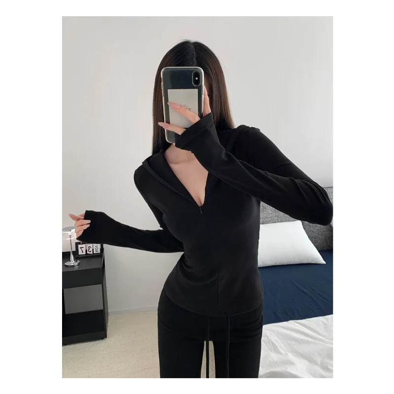 Dames rode trainingspak met capuchon, lange mouw, rits, top, hoge taille broek, 2-delige casual outfit