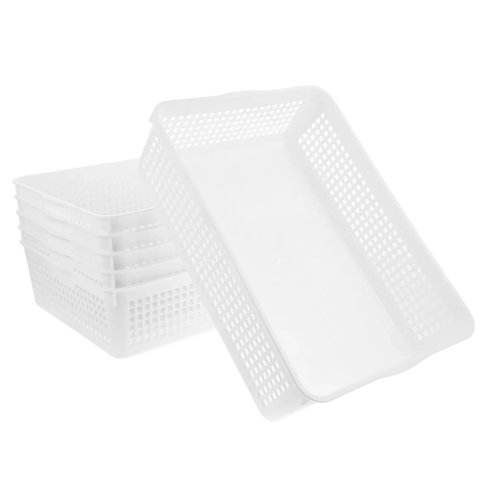 6Pcs Storage Basket Plastic File Organizer Desktop Sundries Holder for File Documents Cosmetics Office Home Organization view 2