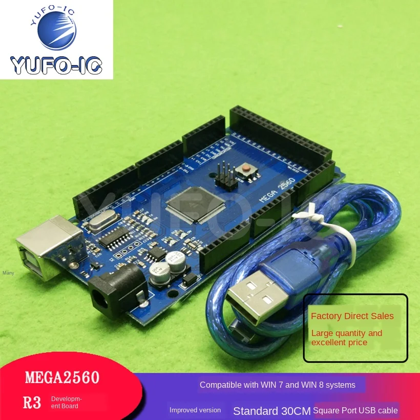 

Бесплатная доставка, 2 шт., новая разработка MEGA2560 R3, MEGA2560 R3, улучшенный супер практичный, отправленный USB-кабель для передачи данных с квадратным отверстием