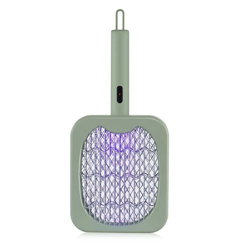 

Green Mosquito Swatter 2-In-1 Electric Bug Zapper Racket High Voltage Handheld Mosquito Swatter Portable Green