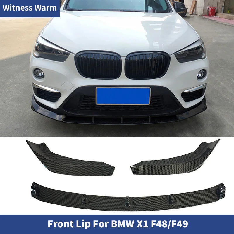 

ABS Carbon Look Front Bumper Splitter Spoiler Lip For BMW F48 F49 X1 M Sport 2016-2021