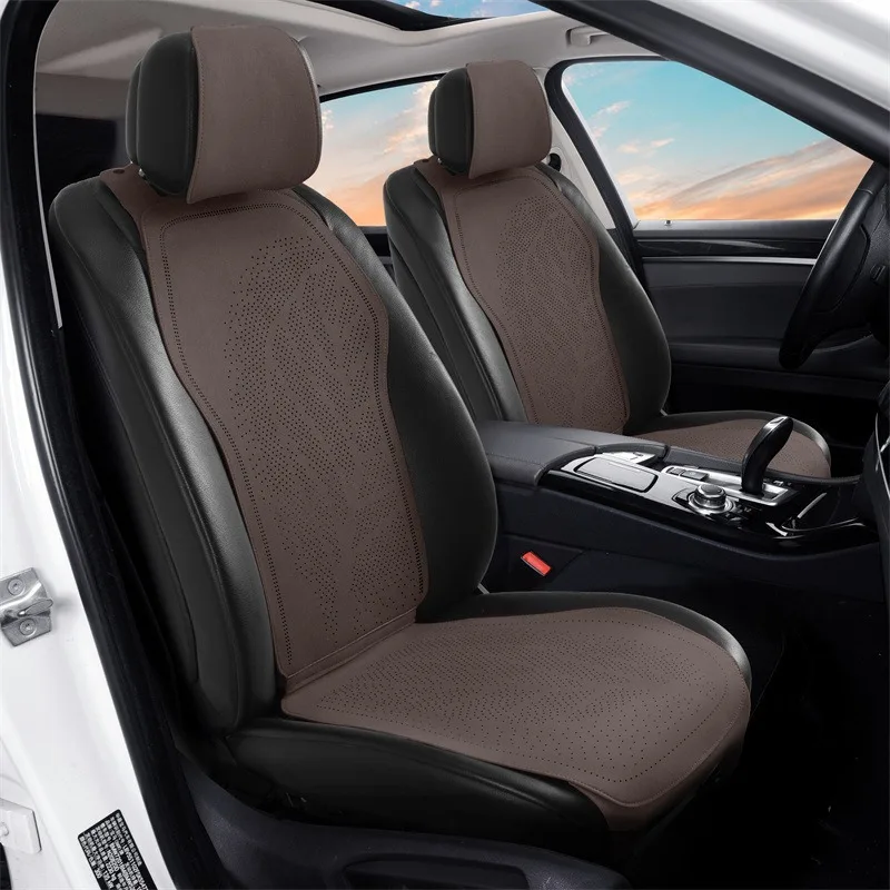

Suede Leather Breathable Car Seat Cushion Universal Car Seat Covers Full Set Auto Seats Accessories Car Seat Protectors Full Set