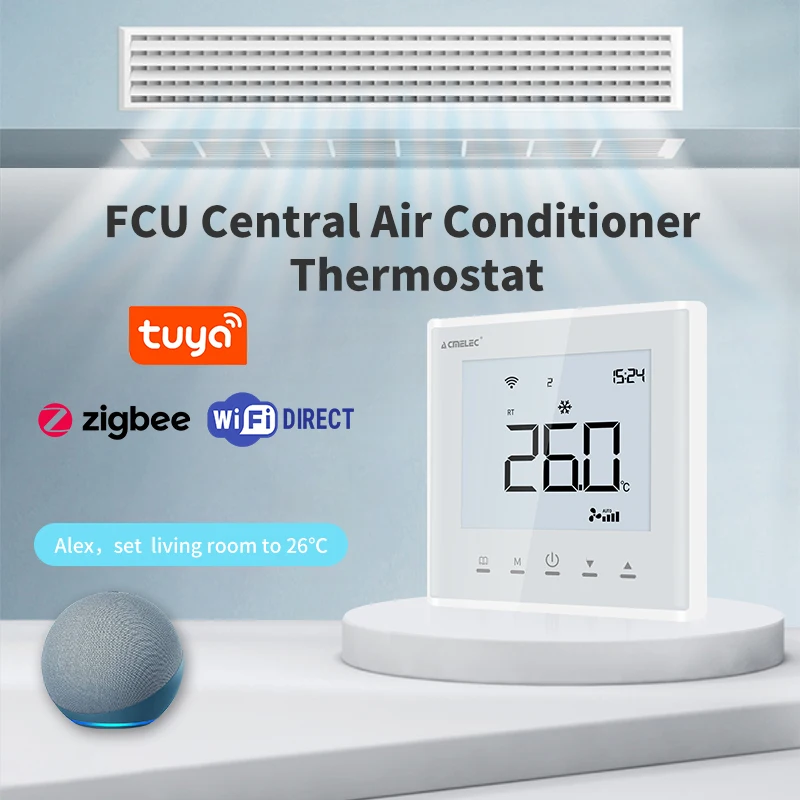 Tuya Air Conditioner Smart Thermostat For Google Home /Alexa WIFI Central Room Temperature For Adjustable Digital