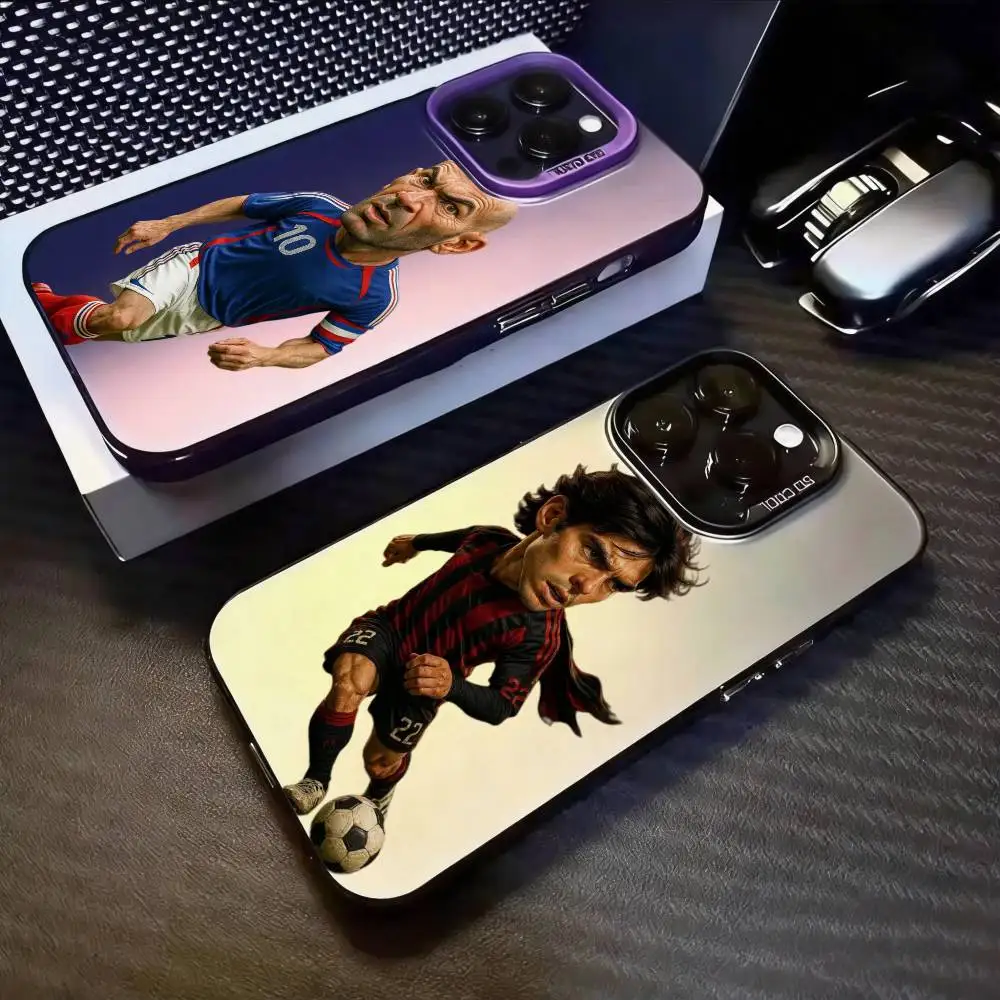 Capa de Telefone Luxuosa e Inquebrável com Impressão do Superastro do Futebol Zidane para iPhone 11/12/13/14/15/16/17 Plus, Pro, Pro Max e Air