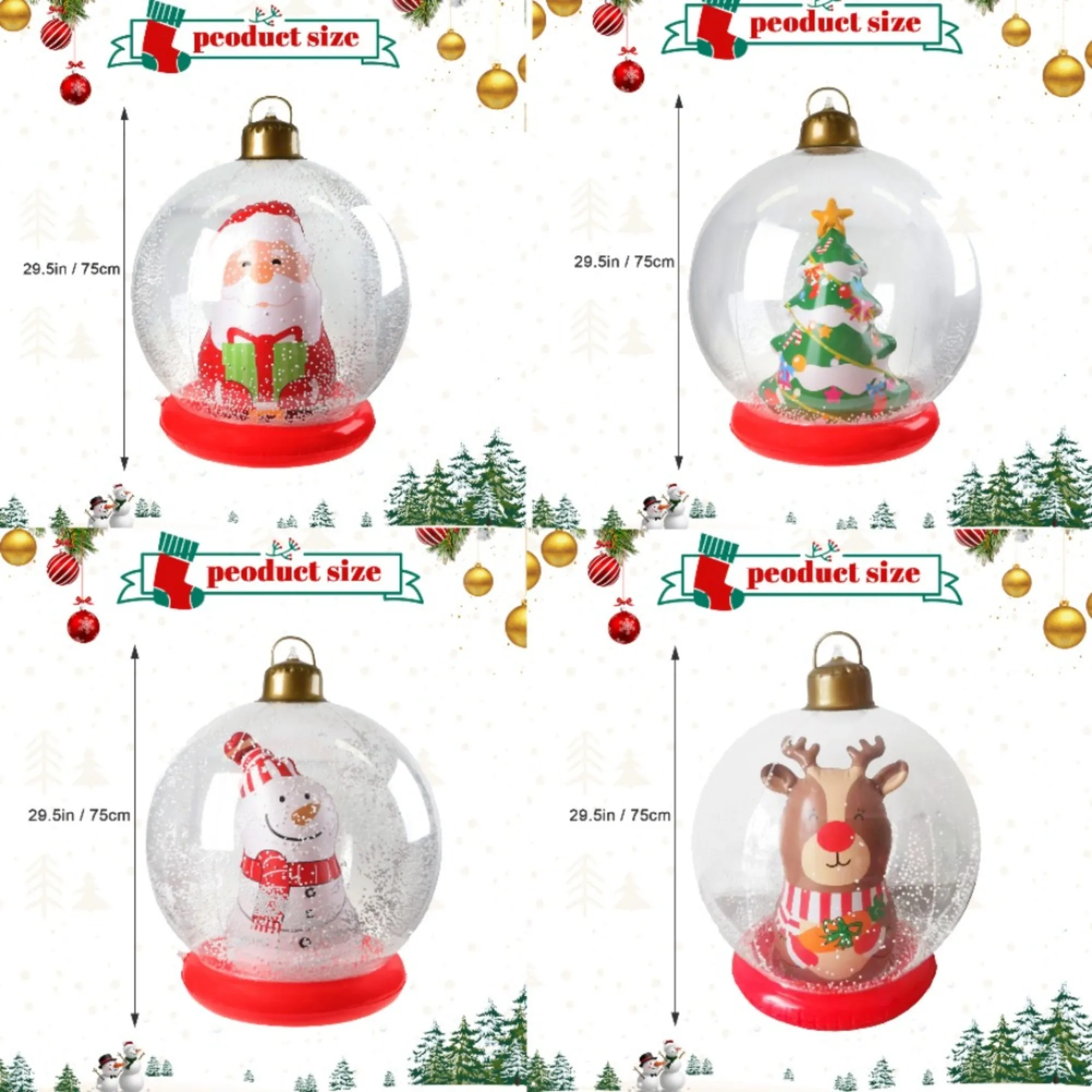 Giant glowing inflatable Christmas ball - outdoor Christmas decoration with remote control, suitable for home, office, and theme