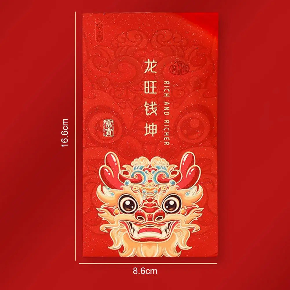 6 buste rosse 2024 buste rosse anno drago design cartone animato festival di primavera borsa rossa per il nuovo anno festivo 2026