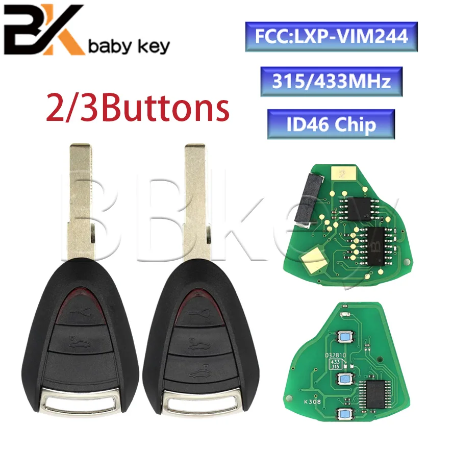 BB Key For Porsche Cayman Boxster Turbo 911 987 996 997 Carrera Targa2005 - 2010 ID46Chip 315 433MHz FCCID:LXP-VIM244