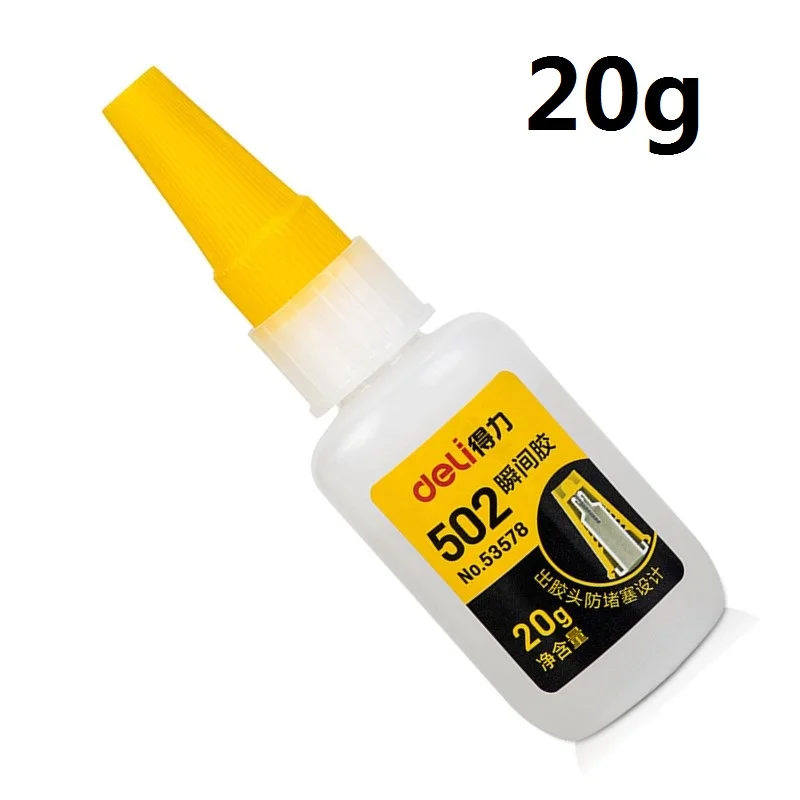 

Deli 20g Super Liquid Glue 502 Instant Fast Dry Strong Bond Leather Rubber Metal Ceramics Wood Tool Home Office Supply Adhesive