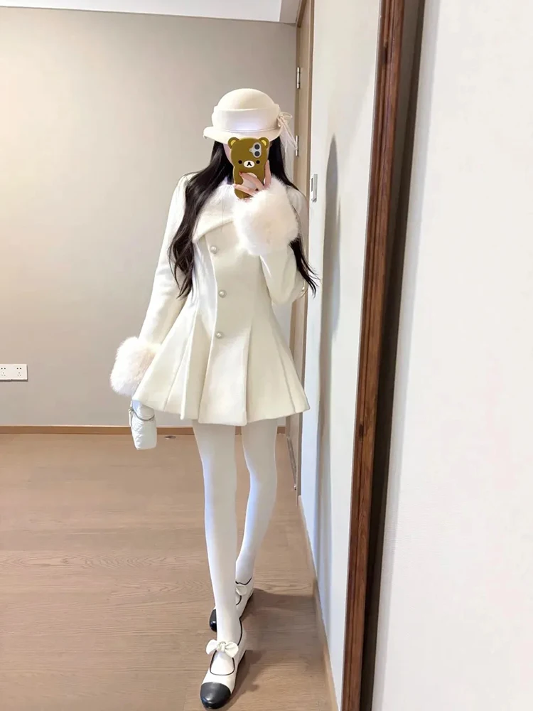 

Fua Qianjin ort шерстяное пальто женское модное облегающее корейское пальто из полиэфирного волокна Новое поступление зимнего пальто