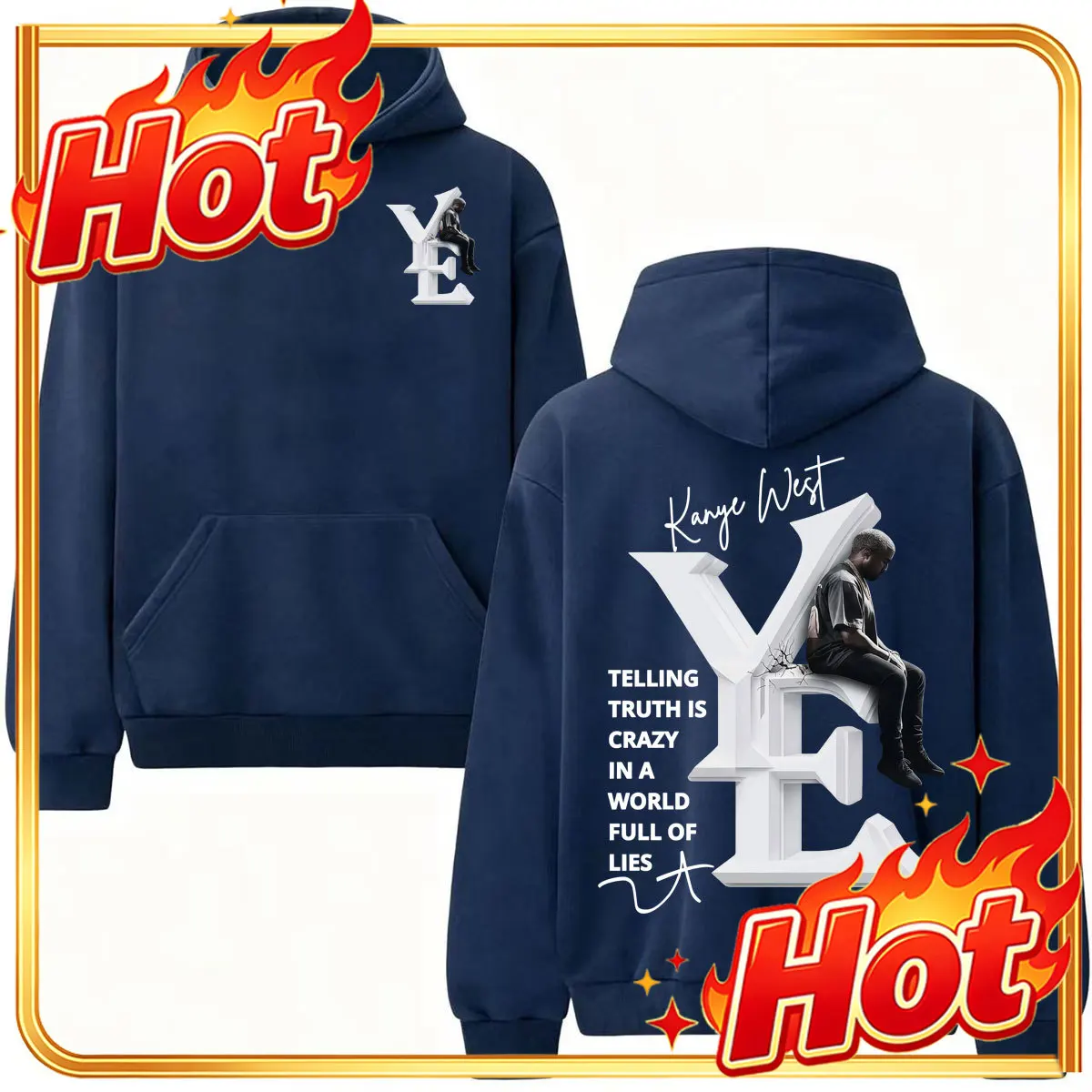 Kanye West Telling Truth Is Crazy in A World Full of Lies 2026 Tour Merch Hoodies Sweatshirts Men Women Fashion Oversized Hoodie