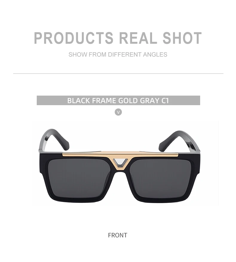 Übergroße polarisierte quadratische Steampunk-Sonnenbrille für Herren, groß, 2025, Luxusmarke, Vintage-Punk-Sonnenbrille für Männer, klassische Farbtöne, UV400 – Detail 11