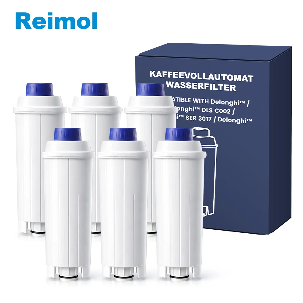 Reimol lot de 6 filtres à eau de rechange pour machine à café, compatibles avec les séries DeLonghi ECAM, ESAM et ETAM