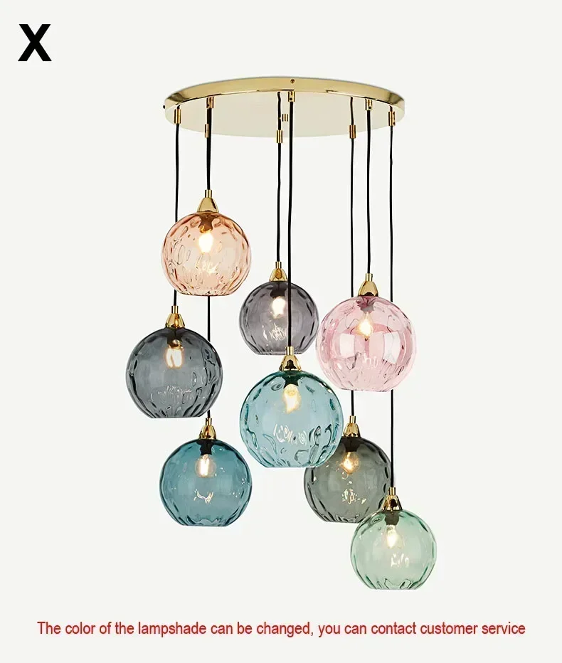 Kleurrijke Moderne Glazen Kroonluchter Led Hanger Licht Voor Woonkamer Klassieke Glazen Opknoping Lamp Armatuur Nordic ChandelierLuster