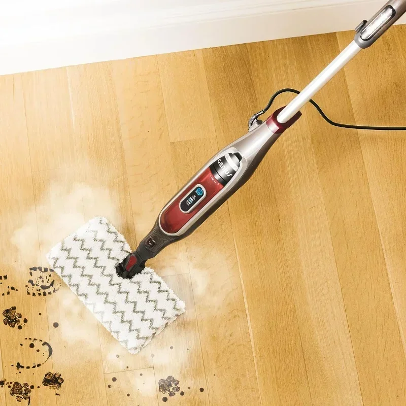 QWShark S5003D Genius Hard Floor Cleaning System Pocket Steam Mop,Burgundy/Gray