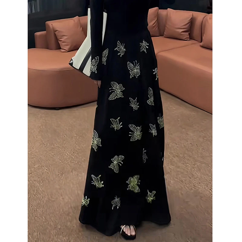 Good Quality 2025 New Arrival Summer Women Loose Casual Fashion Cartoon A-line Skirt Elastic Waist Ankle-length Skirts T101