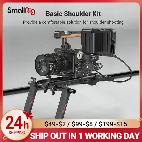 SmallRig Universal Basic Shoulder Kit for shoulder shooting mode  Multiple 1/4-20 threaded holes to mount other accessories 2896