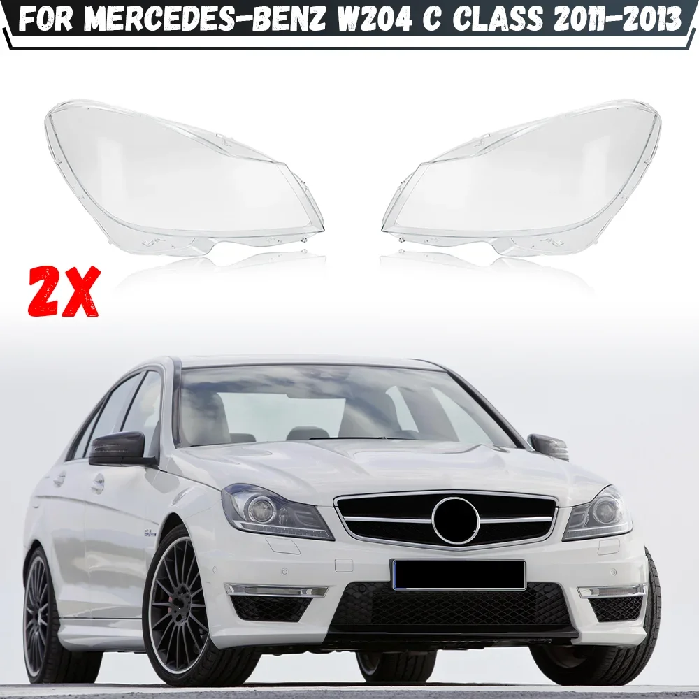 For Mercedes-Benz W204 C Class C180 C200 2011-2013 Headlight Cover Lamps Headlamp Shell Lens Replace The Original Lampshade