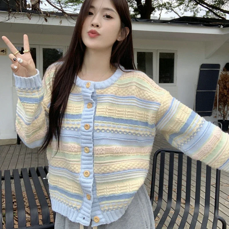 Bows Cardigan Women Casual Sweet Cute Tender Long Sleeve Girls Sweaters Knitted Autumn Clothing Harajuku Ulzzang V-neck Mujer