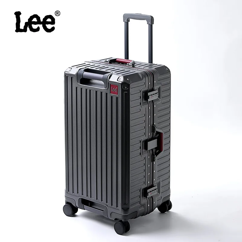 

Дорожный чемодан большого размера с алюминиевой рамой на колесиках, чемодан на колесиках, ручная кладь с подстаканником, ящик для пароля