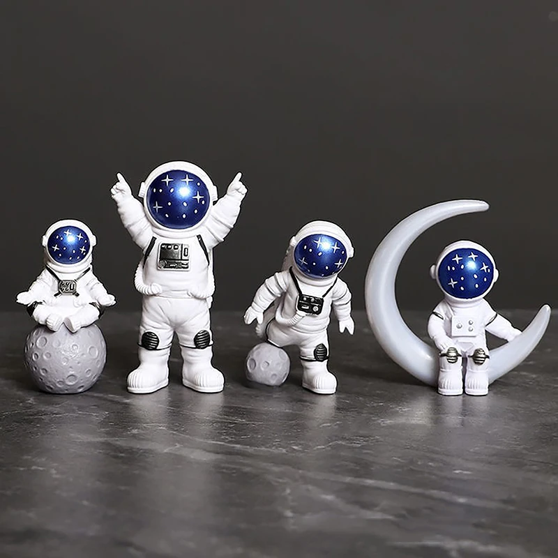 3/4Pcs Astronaut Figure Statue Figurine Spaceman Sculpture Educational Toy Desktop Home Decor Astronaut Model For Kids Gift