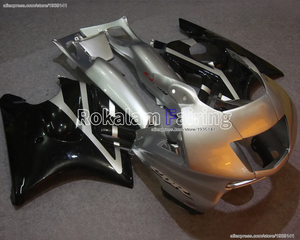 

For Honda CBR600F3 1997 1998 CBR 600 F3 97 98 CBR 600F3 Silver Black Customize Motorcycle Fairing (Injection molding)