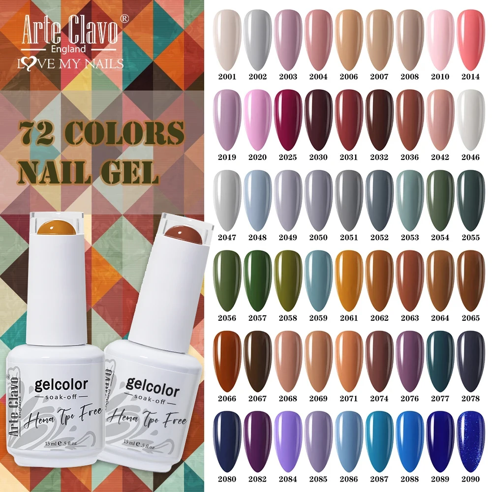 

Гель-лак Arte Clavo 15 мл, цвета нюд, для УФ/LED ламп, с блестками, без HEMA и TPO, зеленый гель-лак, гибридный лак для ногтей, снимаемый замачиванием
