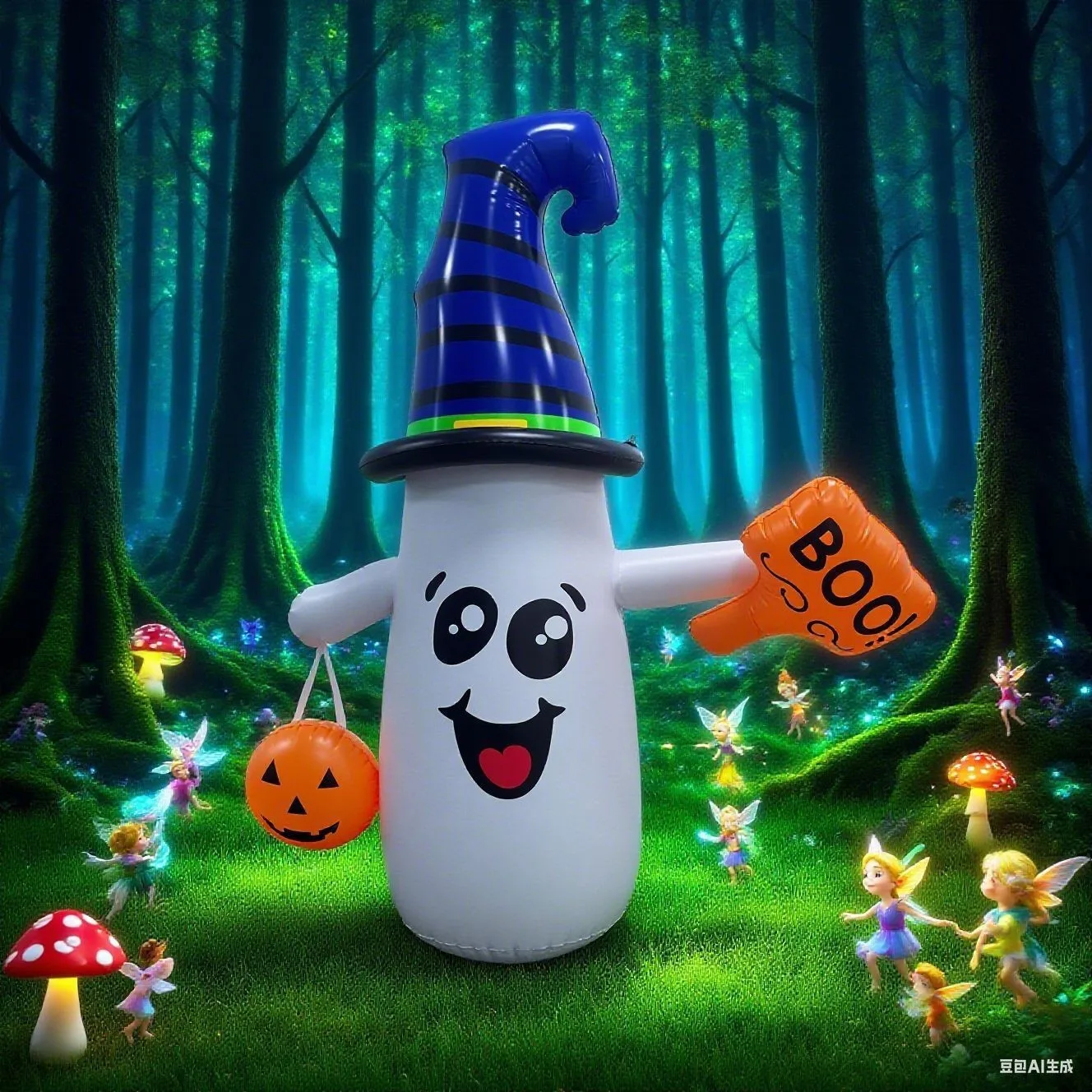 

Halloween Inflatable Ghost Tumbler，PVC Outdoor Yard Decoration for Kids & Family, Self-Righting Blow-Up Toy for Party & Home