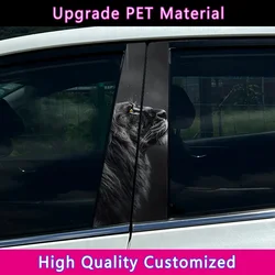 1PC Personality Meditation Lion Car Stickers Waterproof DIY Auto B-pillar Protective Decoration Cover Scratches Vehicle Decals