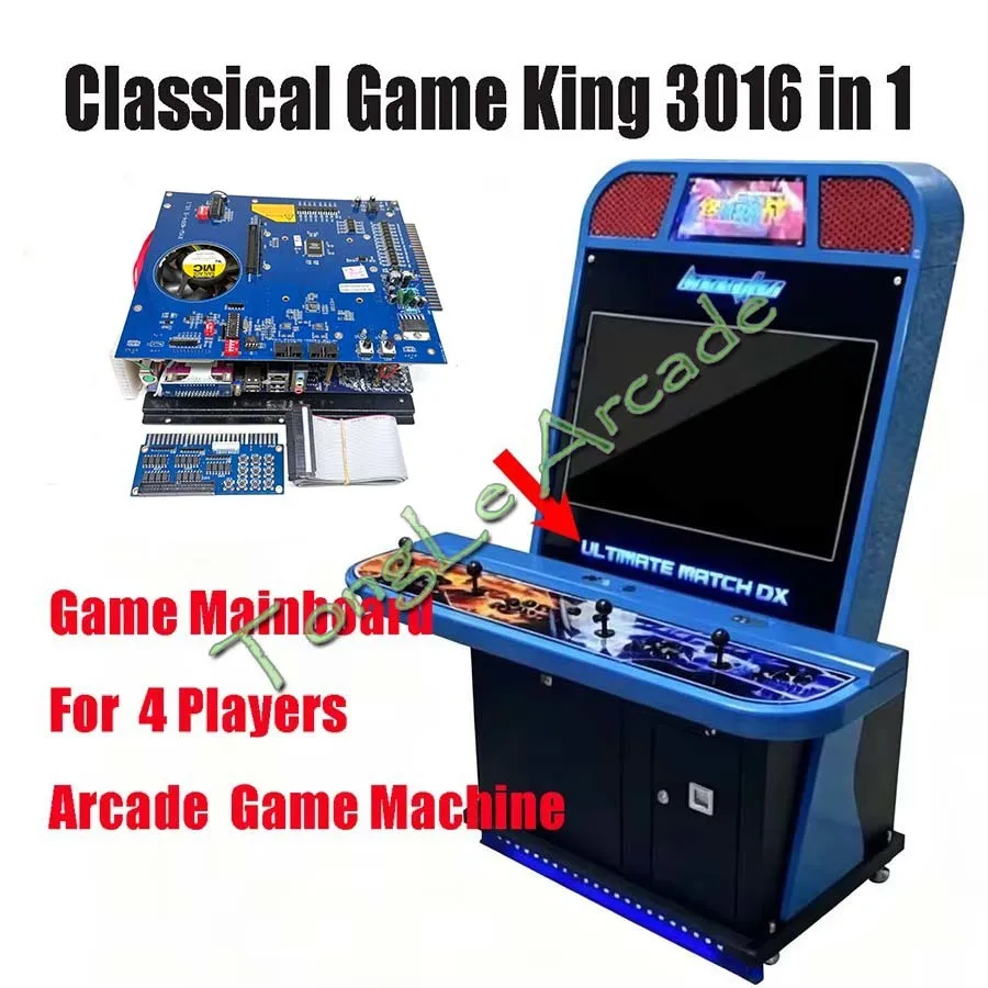 Newest Game King 2019 in 1 Upgarde To 3016 in 1 Multi Game Board, Classical Games HDD PCB For Arcade 4 Players Games Machine